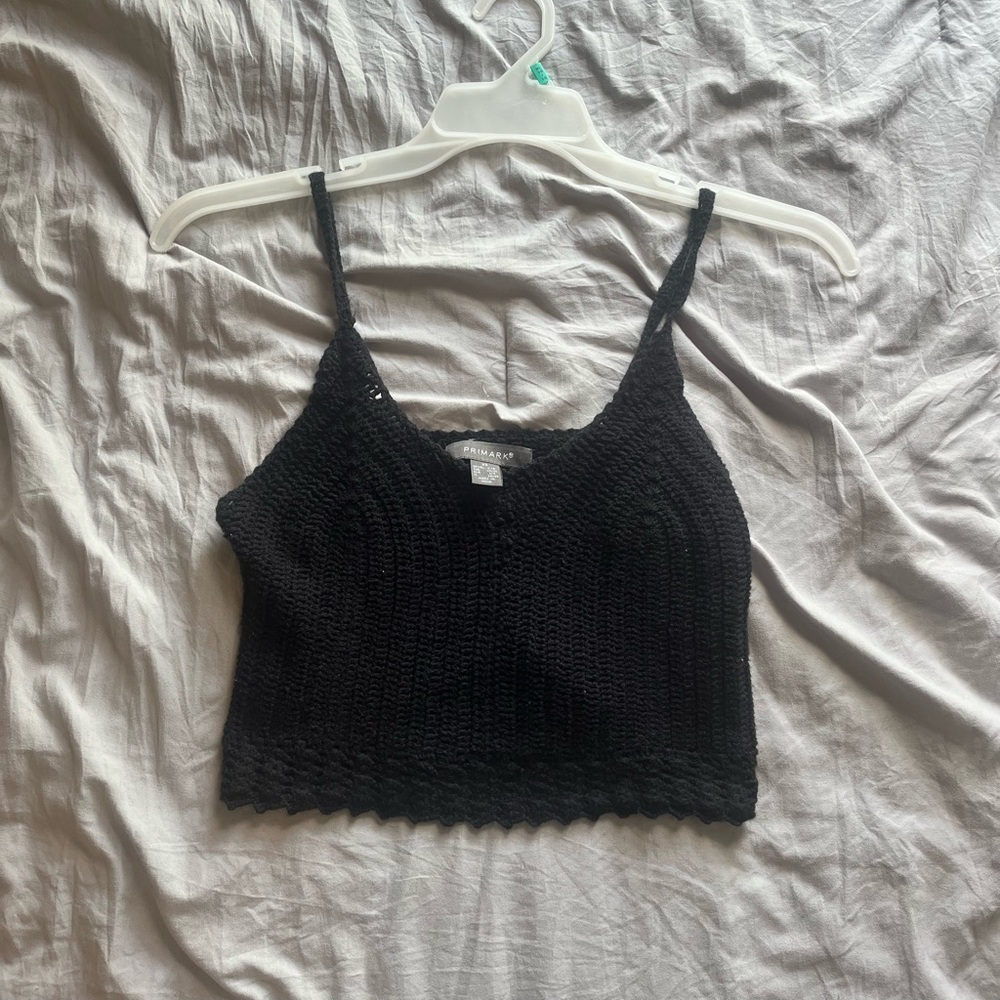 Primark Black Sleeveless Fitted Crop Camisole